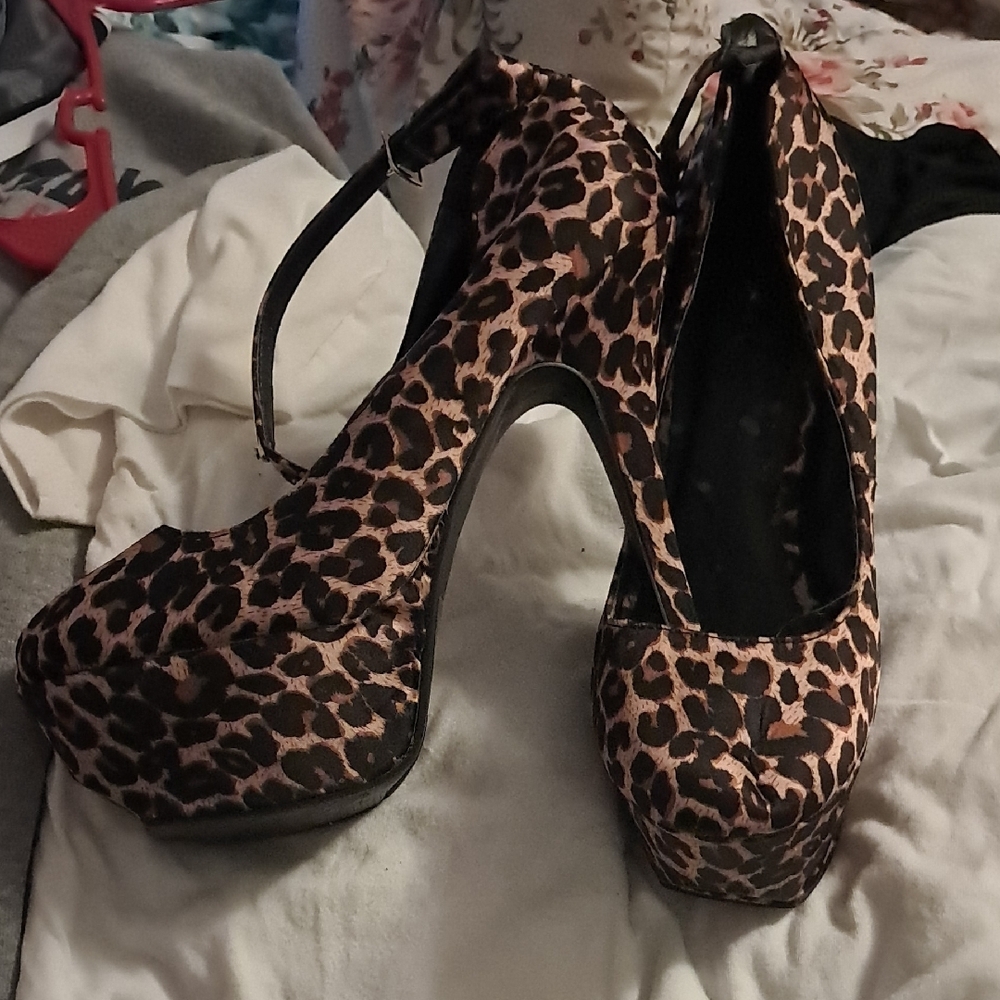 Leopard Print Platform Heels